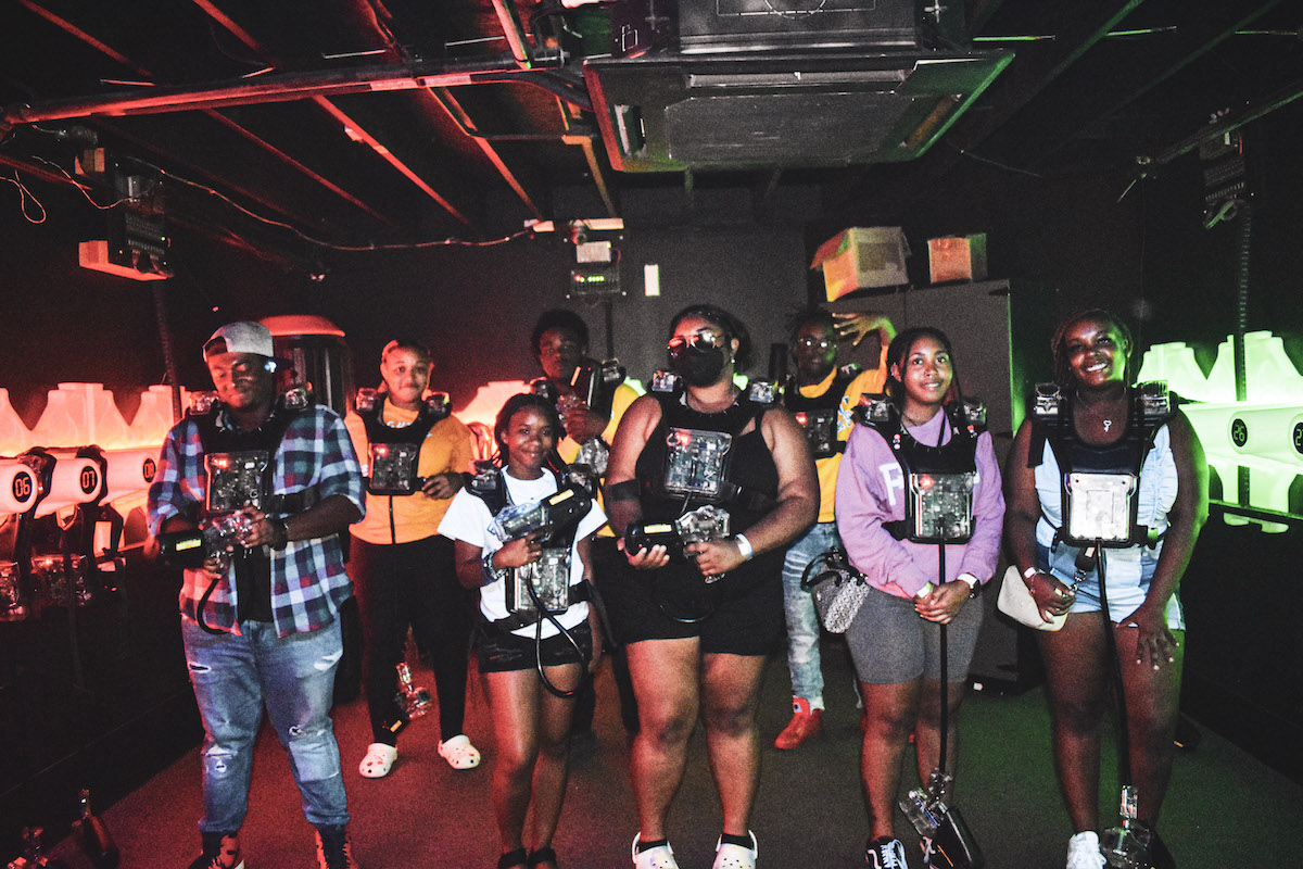 Group of Laser Tag players at Rigby's Entertainment Complex
